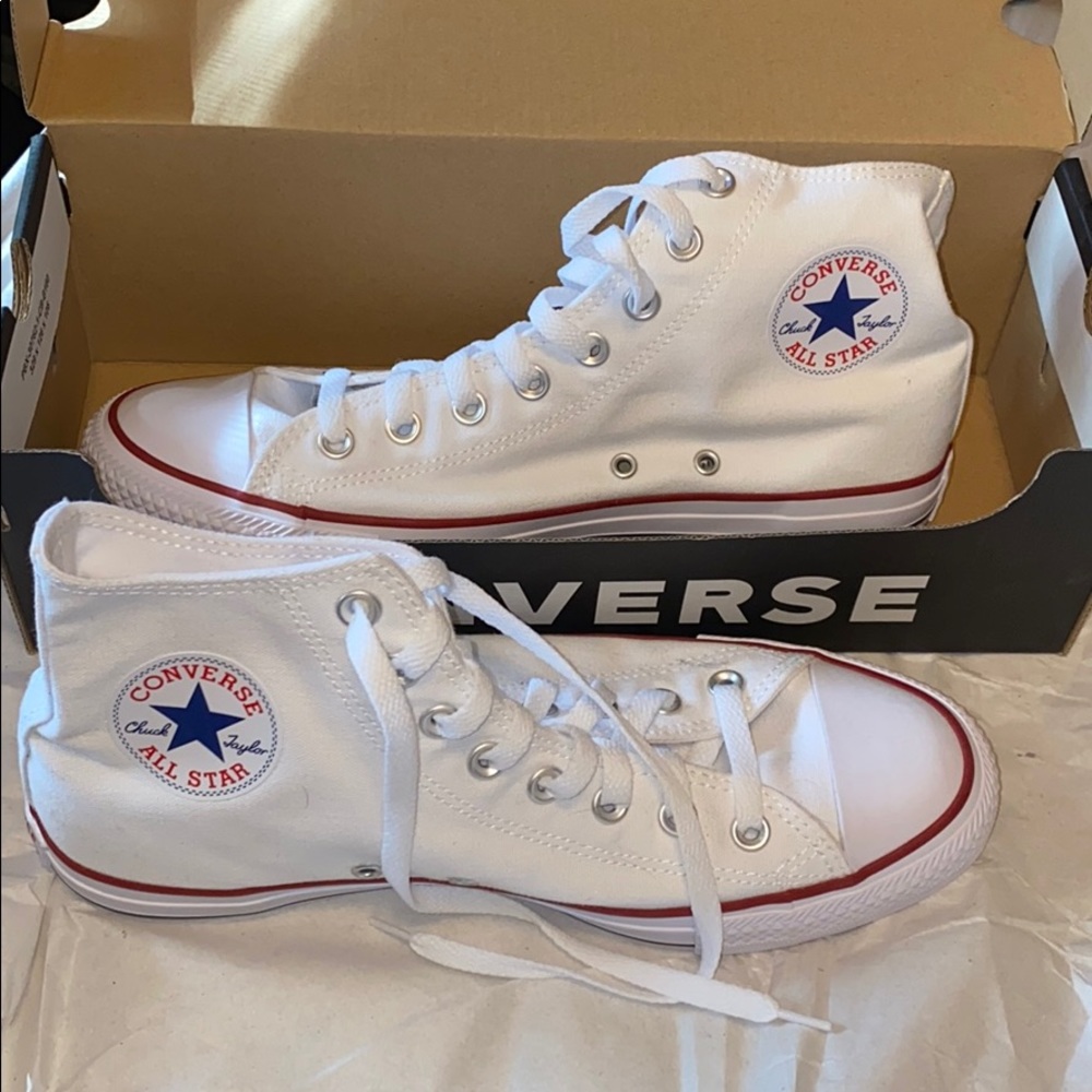 High top white converse brand new never worn!